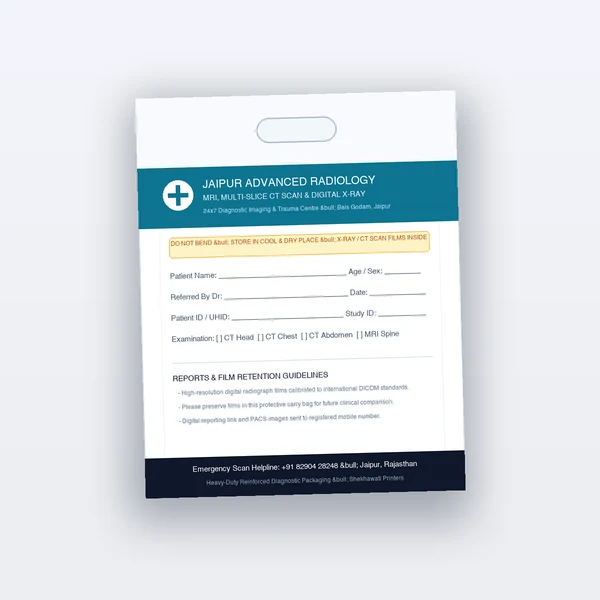 Custom Printed CT Scan and MRI Film Carry Bags Jaipur