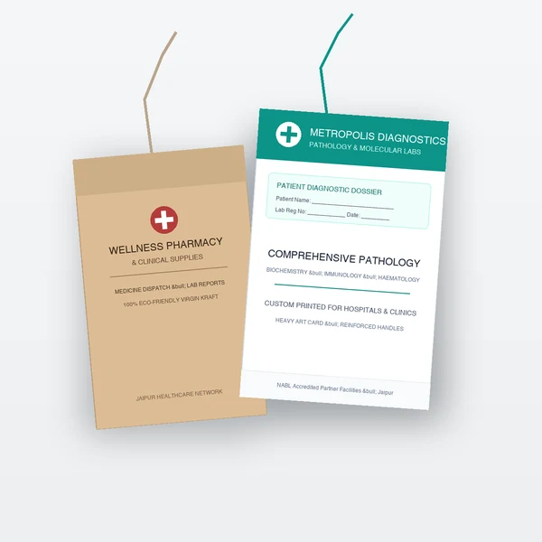 Custom Medical and Diagnostic Lab Report Paper Carry Bags Jaipur