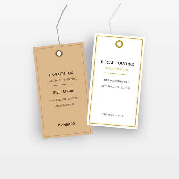 Custom Apparel Garment Hang Tags with Metal Eyelets and Foil Stamping Jaipur
