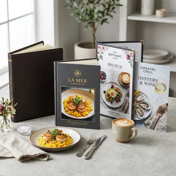 Restaurant Menu Cards Waterproof Synthetic and Hardcover Booklet Printing Jaipur