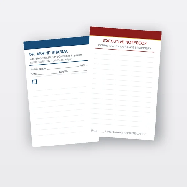 Custom Printed Corporate Writing Notepads and Doctor Prescription Memo Pads Jaipur